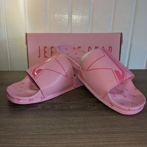 🆕NWT Jeffree Star Unisex Pink Slide Sandals Mens 12 Womens 14
